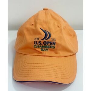 US Open 2015 Hat Cap Orange Adjustable OSFA Strap Golf Chambers‎ Bay USGA Member